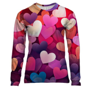 Жіночий 3D лонгслів Colorful Love hearts
