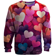 3D світшот Colorful Love hearts