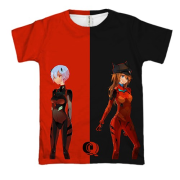 3D футболка Рей та Аска - Євангеліон