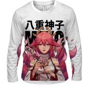 Мужской 3D лонгслив Miko tails - Genshin Impact