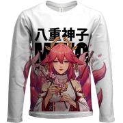 Дитячий 3D лонгслів Miko tails - Genshin Impact