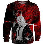 3D свитшот Power x Dragon, red