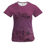 Жіноча 3D футболка Stray Kids (рожеве поле)