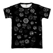 3D футболка EXO з іконками