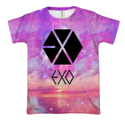 3D футболка EXO Рожеві хмари