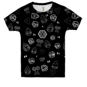 Дитяча 3D футболка EXO з іконками