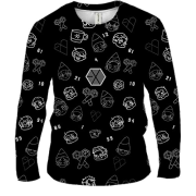 Чоловічий 3D лонгслів EXO з іконками