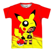 3D футболка "Brawl Stars "Леон Пикачу"