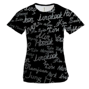 Жіноча 3D футболка BTS імена