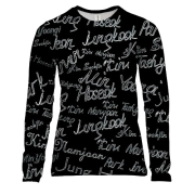 Жіночий 3D лонгслів BTS імена