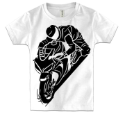 Детская 3D футболка с мотоциклистом