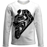 Дитячий 3D лонгслів з мотоциклістом