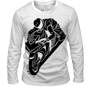 Мужской 3D лонгслив с мотоциклистом