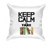 Подушка Keep calm & take book