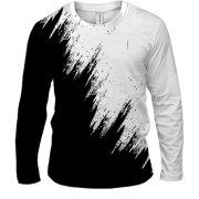Мужской 3D лонгслив с черно-белой краской