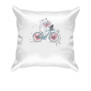 Подушка Кішечка на велосипеді