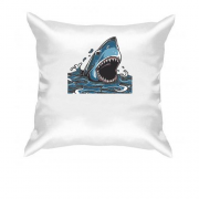 Подушка с акулой раскрывающей пасть