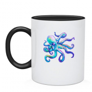 Чашка с синим осьминогом