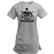 Подовжена футболка з написом "Big Power"