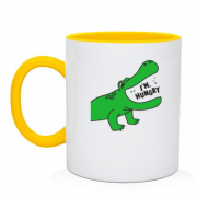 Чашка с крокодилом и надписью " Я голоден"