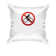Подушка со знаком запрета велосипедистов