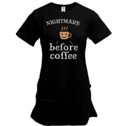 Подовжена футболка Nightmare before coffee