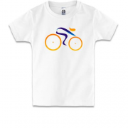 Детская футболка с ленточным велосипедистом