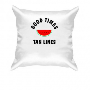 Подушка с арбузом "good times tan lines"