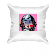 Подушка с девушкой-космонавтом