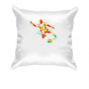 Подушка з барвистим футболістом