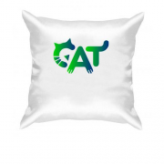 Подушка с надписью "cat"