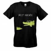 Футболка с крокодилом и хвостом "Лучшие друзья"