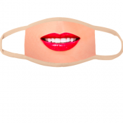 Многоразовая маска для лица с яркими губами