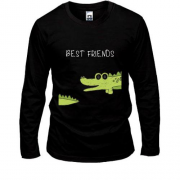 Лонгслив с крокодилом и хвостом "Лучшие друзья"