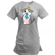 Подовжена футболка з котом що Їсть рибку