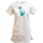 Подовжена футболка з динозавром і метеликом