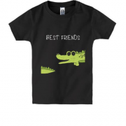 Детская футболка с крокодилом и хвостом "Лучшие друзья"