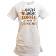 Подовжена футболка Authentic coffee