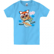 Дитяча футболка з котом в літаку