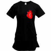 Подовжена футболка з серцем