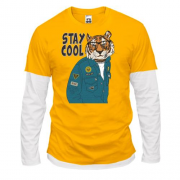 Комбинированный лонгслив Stay cool tiger