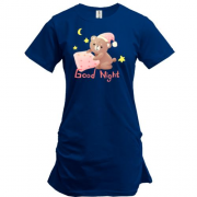 Подовжена футболка з сонним плюшевим ведмедиком
