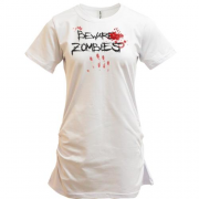 Подовжена футболка Beware Zombies  з кривавим відбитком