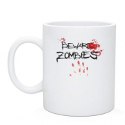 Чашка Beware Zombies  з кривавим відбитком