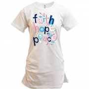 Подовжена футболка Faith Hope Peace