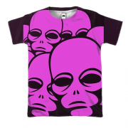 3D футболка з рожевими прибульцями