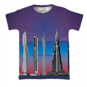 3D футболка с небоскребами