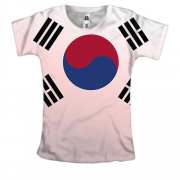 Женская 3D футболка с флагом Южной Кореи