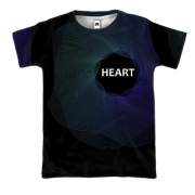 3D футболка с надписью "Heart"