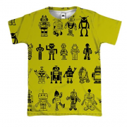 3D футболка с роботами